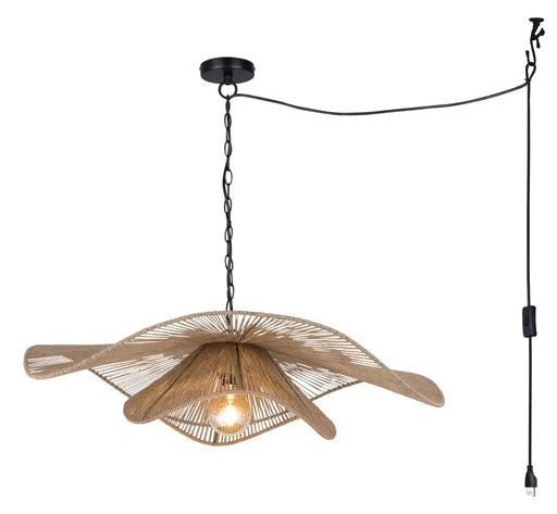 Canarm IPL2273B01NA32 Malana Woven Jute Swag Pendant LightStoreUSA
