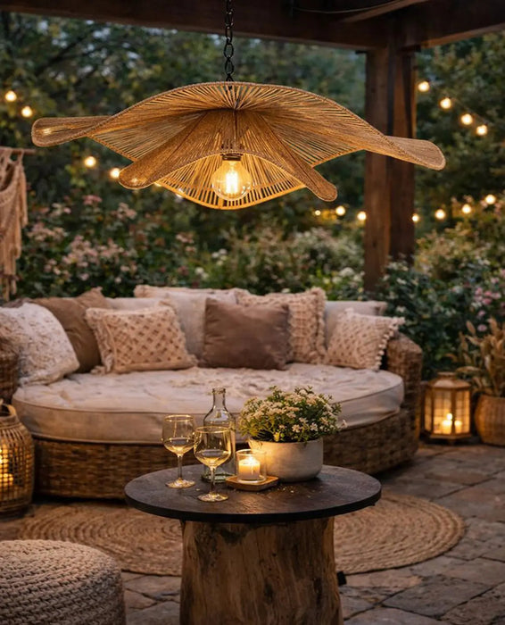 Canarm IPL2273B01NA32 Malana Woven Jute Swag Pendant LightStoreUSA