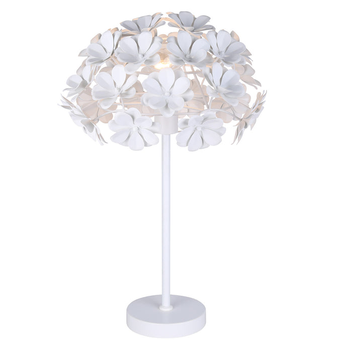 Canarm ITL2022B23WH Cassia White Floral Table Lamp