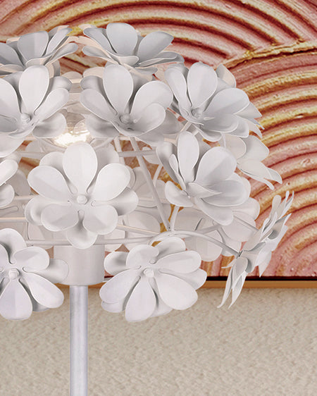 Canarm ITL2022B23WH Cassia White Floral Table Lamp