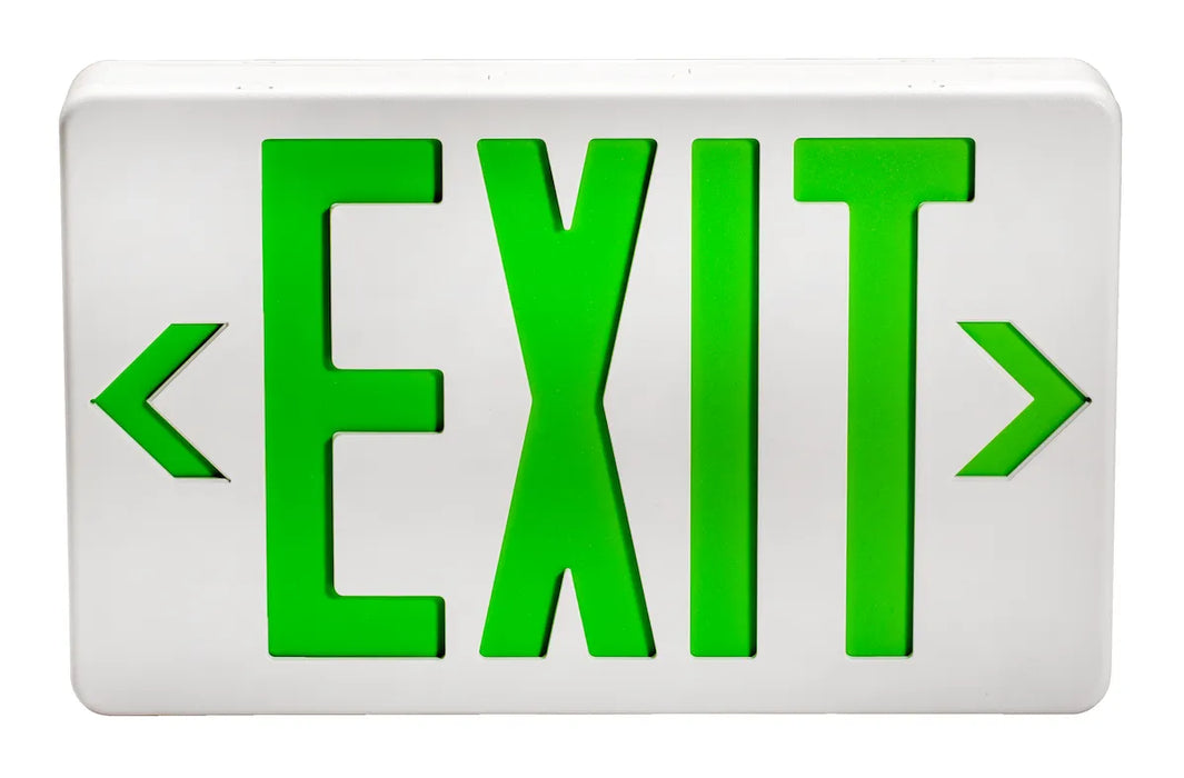 Topaz ES/LED/GW/B Green LED Exit Sign W/Battery Backup