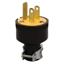 Cooper Wiring 1709-BOX 15A 125V 2-Pole Thermoplastic Rubber Plug