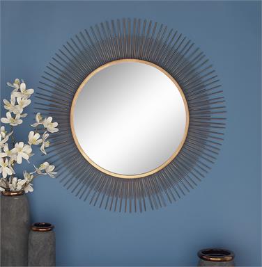 Mirror Gold Modern Sunburst Wall Mirror 36 inch UMA
