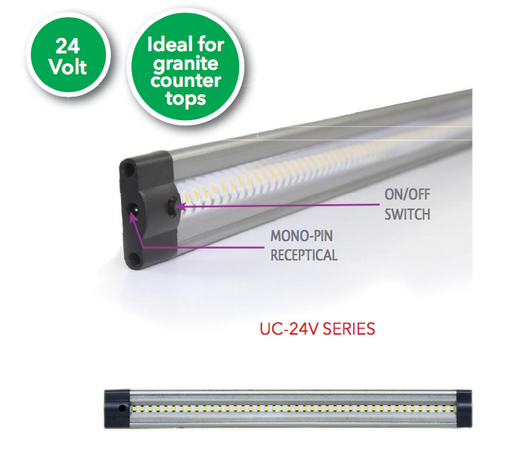 LED Under Cabinet Lighting 6 Inch LED Slim Linear Under Cabinet Lights 24V 3000K or 5000K Radiant-Lite