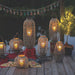 Candle Lantern Kalalou CLUX1007 24 Inch Tall Grey Willow Lantern With Glass Candle Insert Kalalou