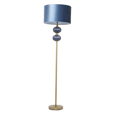 Gold and Blue Velvet Luxury Floor Lamp