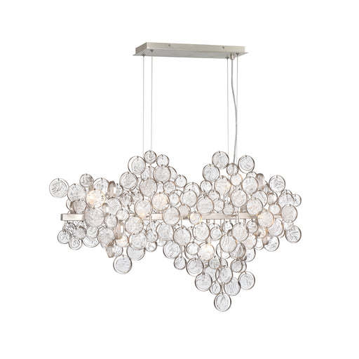 Island Chandelier Eurofase 34031-018 TRENTO 41" Linear Champagne Silver and Glass Chandelier Eurofase