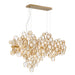 Chandelier Eurofase 34032-027 TRENTO 56" Linear Antique Gold and Glass Chandelier Eurofase