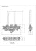 Island Chandelier Eurofase 34032-015 TRENTO 56" Linear Champagne Silver and Glass Chandelier Eurofase