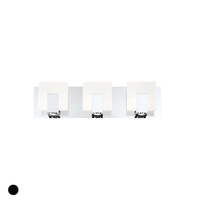 Bath Vanity Eurofase 34143-018 Canmore 3 Light Frosted Acrylic & Chrome Bath Vanity Light Eurofase