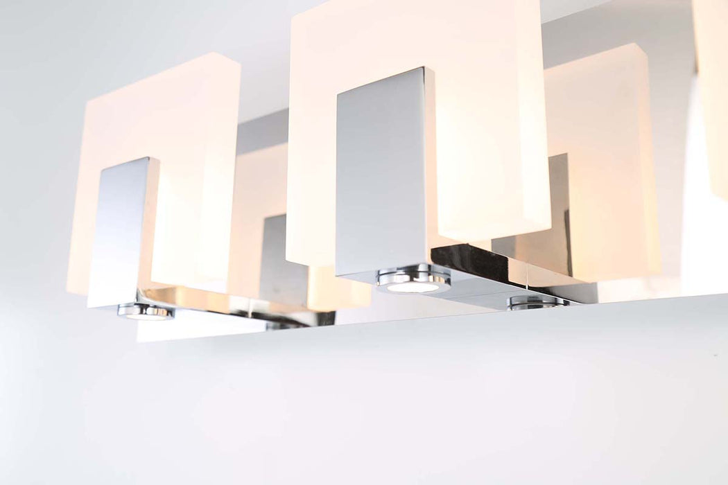 Bath Vanity Eurofase 34144-015 Canmore 4 Light Frosted Acrylic & Chrome Bath Vanity Light Eurofase