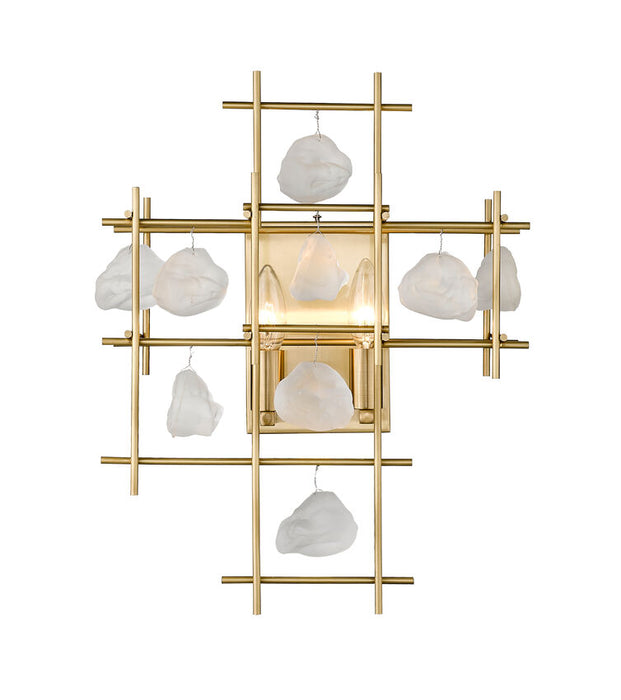 Wall Sconce Z-Lite 4007S-AGBR Garroway Brass and Frosted Crystal Sconce Z-Lite
