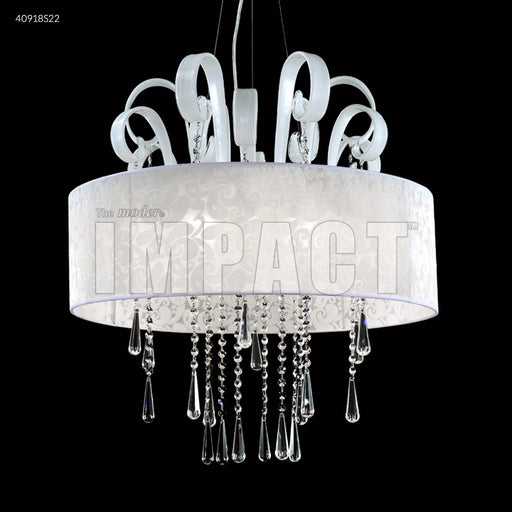Crystal Chandelier James R Moder Contemporary White Shade Chandelier James R. Moder
