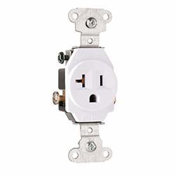 Cooper Wiring 5351W 20A 125V Standard Single Receptacle