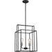 Pendant Nuvo 60-5857 LAKE 14" Square Pendant - Iron Black Finish with Brushed Nickel Accents Nuvo Lighting