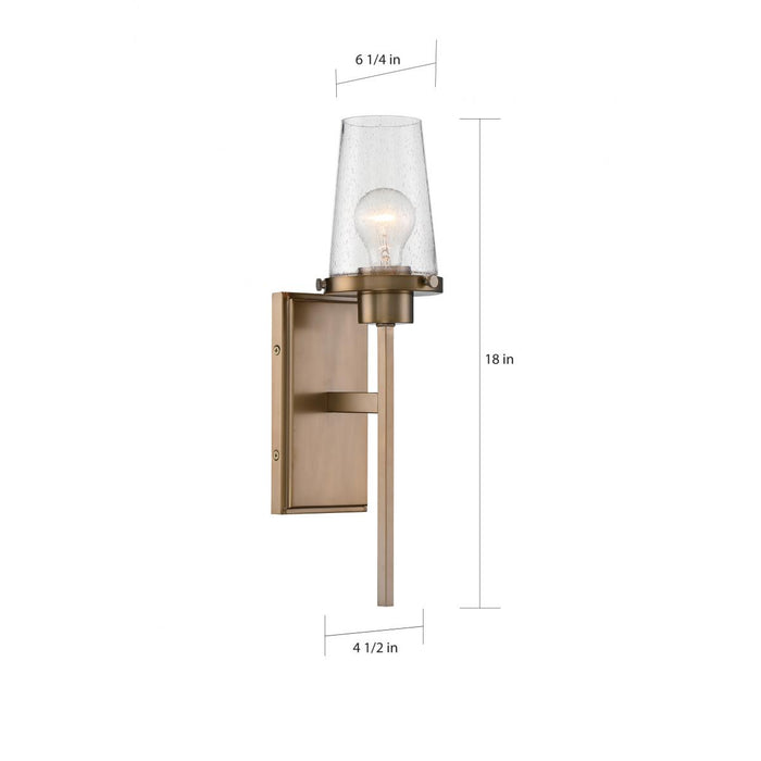 Wall Sconce Nuvo Lighting 60-6677 Rector 1 Light Wall Sconce Burnished Brass Finish Nuvo Lighting