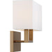 Wall Sconce / Vanity Nuvo 60-6717 Tribeca Burnished Brass Wall Sconce with White Linen Shade Nuvo Lighting