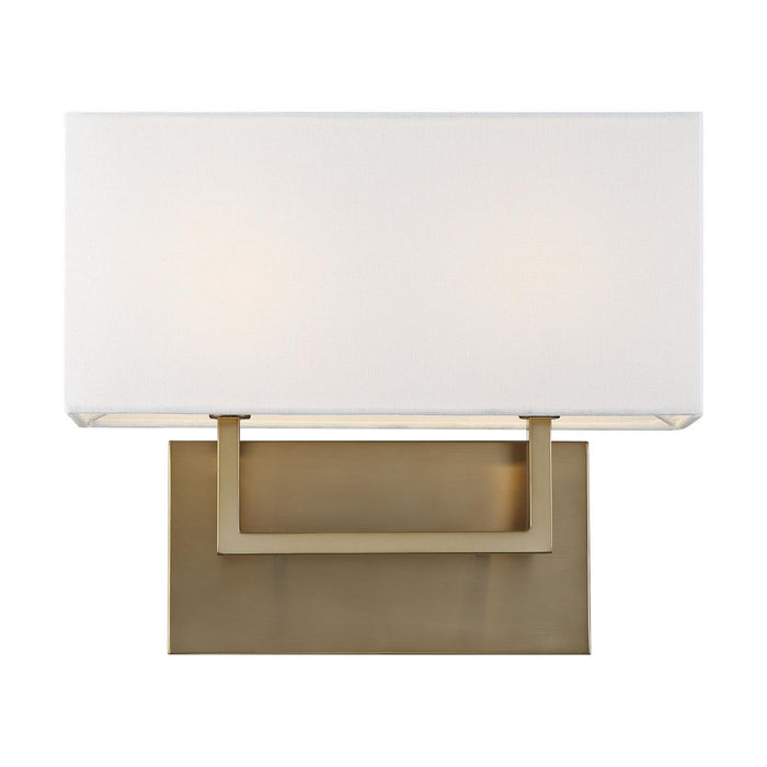 Wall Sconce / Vanity Nuvo 60-6717 Tribeca Burnished Brass Wall Sconce with White Linen Shade Nuvo Lighting