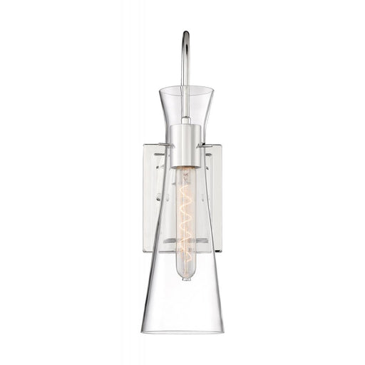 Wall Sconce Nuvo Lighting 60-6867 Bahari 1 Light Sconce with Clear Glass Polished Nickel Finish Nuvo Lighting
