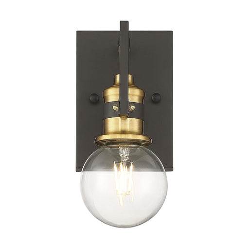 Wall Sconce Nuvo Lighting 60-6971 Intention 1 Light Vanity Sconce in Warm Brass and Black Nuvo Lighting