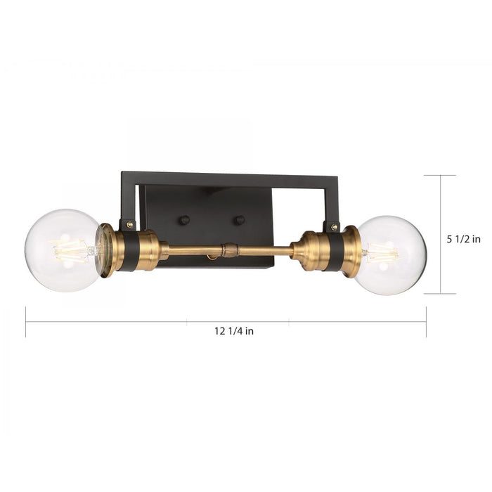 Wall Sconce / Vanity Nuvo Lighting 60-6972 Intention 2 Light Vanity Warm Brass and Black Nuvo Lighting