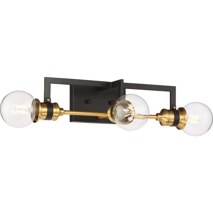Wall Sconce / Vanity Nuvo Lighting 60-6973 Intention 3 Light Vanity in Warm Brass and Black Nuvo Lighting