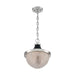 Pendant Nuvo 60-7070 Faro Large Pendant with Clear Prismatic Glass - Polished Nickel and Black Accents Nuvo Lighting