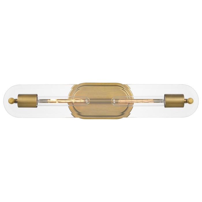 Wall Sconce / Vanity Nuvo 60-7712 Teton 2 Light Vanity Natural Brass Finish Clear Beveled Glass Nuvo