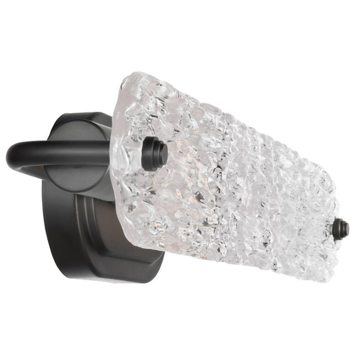 Wall Sconce / Vanity Nuvo 60-7812 Glacier 2 Light Vanity Matte Black Finish Ice Glass Nuvo Lighting
