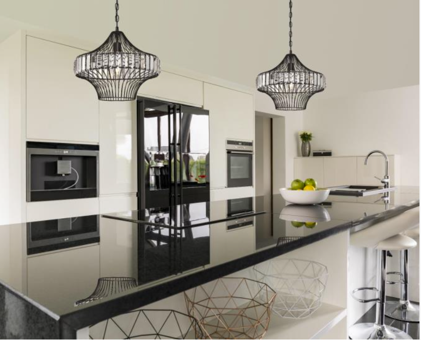 Westinghouse 61062 Matte Black Finish with Crystal Prism Cage Shade Pendant