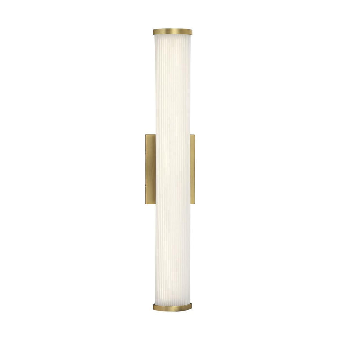 Wall Sconce / Vanity Nuvo Lighting 62-1592 Lena 24" LED Vanity with Striped Acrylic Lens Brushed Brass Finish Nuvo Lighting