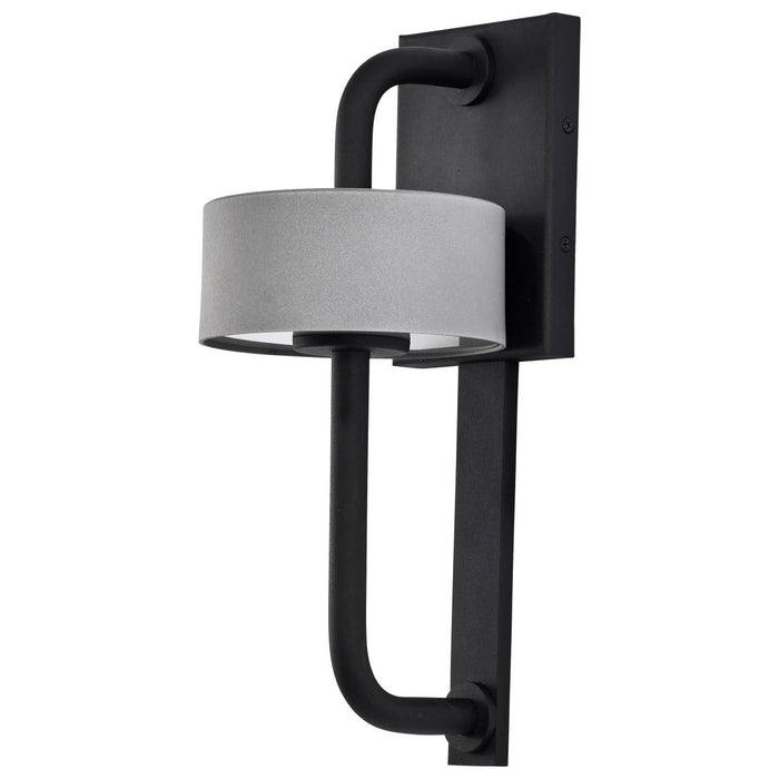 Outdoor Wall Light Nuvo 62-1608 Overtop 10W LED Large Wall Lantern Matte Black & Silver Nuvo Lighting