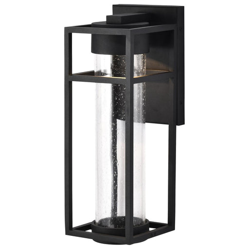 Outdoor Wall Light Nuvo 62-1612 Ledges LED Medium Outdoor Wall Lantern Matte Black with Seeded Glass Nuvo Lighting