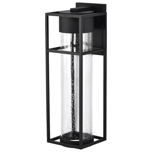 Outdoor Wall Light Nuvo 62-1614 Ledges LED Large Outdoor Wall Lantern Matte Black with Seeded Glass Nuvo Lighting