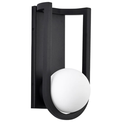 Outdoor Wall Light Nuvo 62-1619 Cradle 6W LED Medium Wall Lantern Matte Black with White Opal Glass Nuvo Lighting