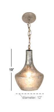 Cosmo Living Vintage Silver Glass Pendant Light