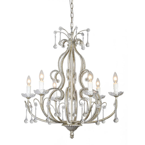 Crystal Chandelier Forty West Designs 70303 Riverlight Shabby Chic Beaded Chandelier by Rachel Ashwell Forty West Designs