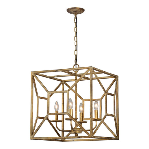 Chandelier Forty West Designs 70625 Harry Mid-Century Gold Framed Chandelier Forty West Designs