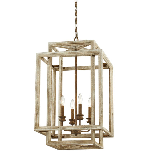 Forty West Designs 707142 Peggy Distressed Wood Foyer Chandelier
