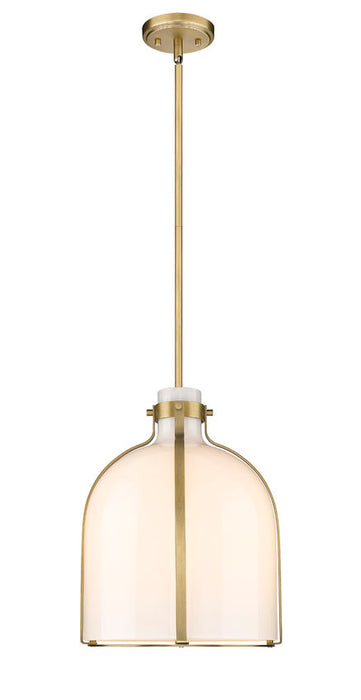 Pendant Z-Lite 818-12RB Pearson 1 Light Pendant in Brushed Gold and Opal Glass Z-Lite