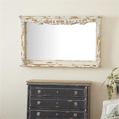 Mirror Large Distressed Antique White Farmhouse Mirror 30 X 50 UMA