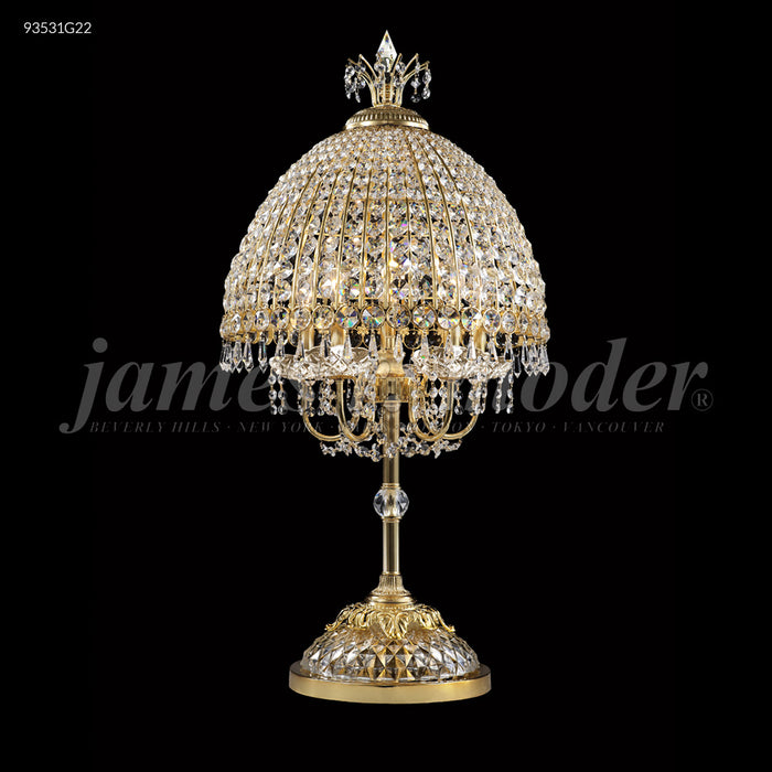 James R Moder 34 Inch Crystal Table Lamp In Gold