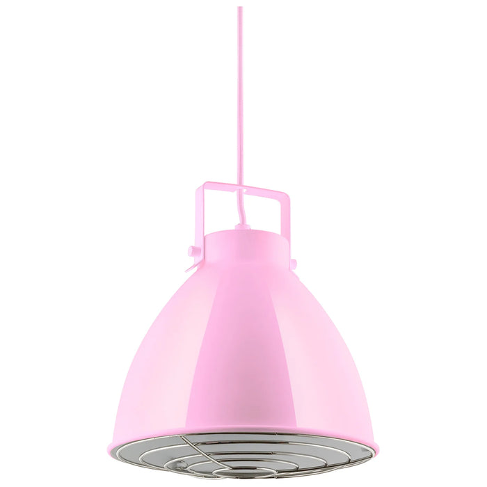 Pendant Sunlite 88753-SU E26 Zed Pink Pendant Light Fixture With Chrome Grill Sunlite