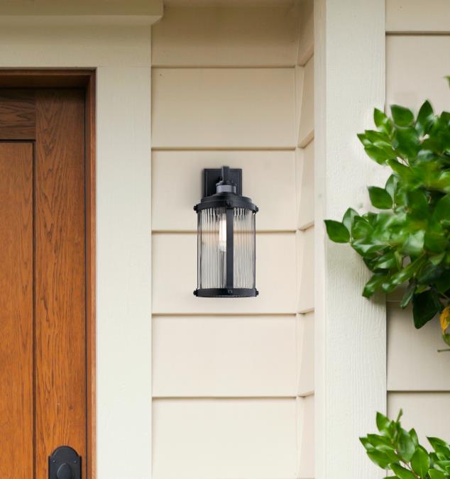 Outdoor Wall Light Westinghouse 6120600 Armin Black Outdoor Wall Light with Motion Sensor Westinghouse