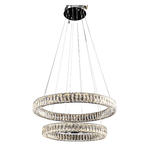 LED Chandelier Tomia L1905/84/005CH Ashley Contemporary LED Bohemian Crystal Two Tiered Ring Chandelier Tomia Crystal Chandeliers