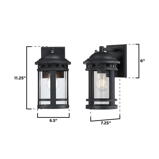 Westinghouse 4123200 Belon Black Outdoor Wall Light with Dusk-To