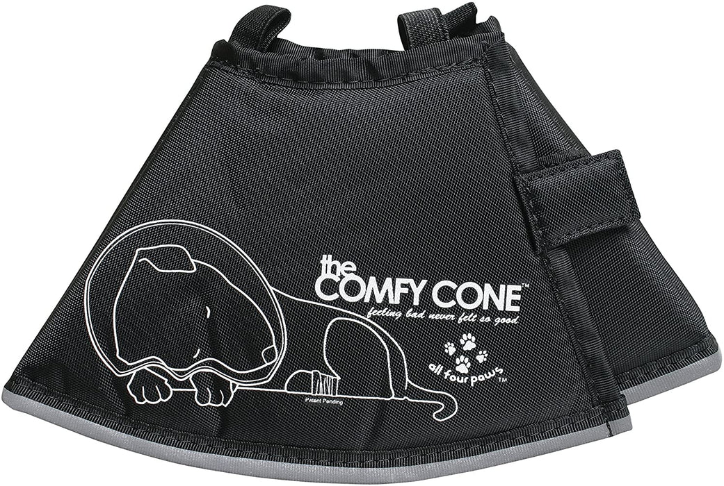 All Four Paws Comfy Cone Soft Recovery E-Collar for Dogs & Cats Black - Small