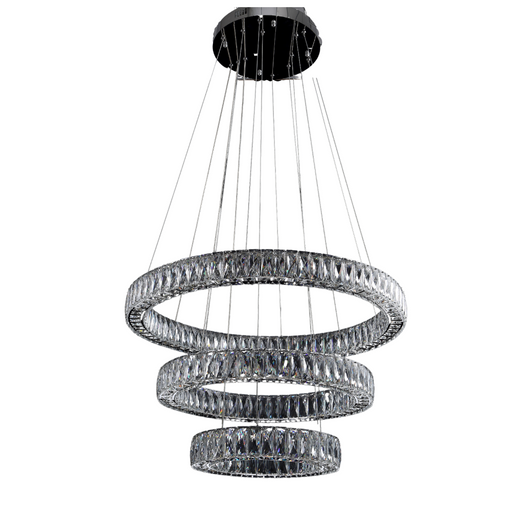 LED Chandelier Tomia L1910/99/005CH Claire Contemporary LED Bohemian Crystal Triple Tiered Ring Chandelier Tomia Crystal Chandeliers
