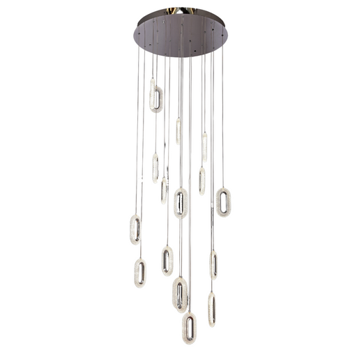 Grand Entry Chandelier Ella L1680/18/600CH 18 Light Modern LED Chandelier in Chrome Tomia Crystal Chandeliers