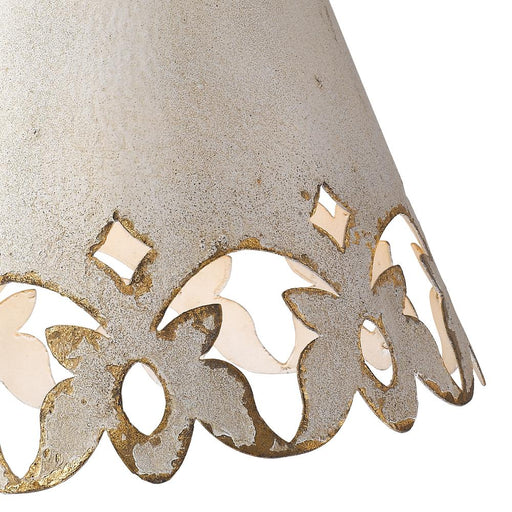 Mini Pendant Golden Lighting Eloise Ivory Antiqued Metal Pendant Light Golden Lighting